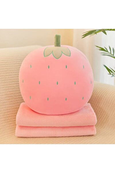 Tescomak Set de pătură și pernă pentru copii, cu tematică de fructe, roz extr...