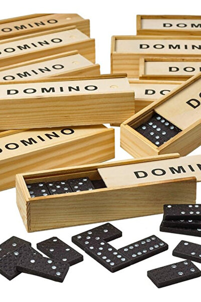 CİYU TİCARET Ahşap Kutulu Mini Domino Taşı Oyun Seti Eğitici Ahşap Oyun Seti Domino Taşı