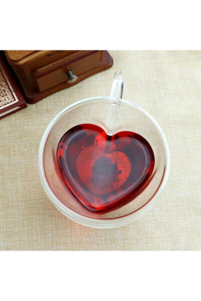 HarmonyAura Heart Shaped Glass Cup