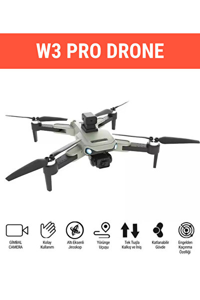 WUNİT W3 PRO Drone Takla Atma Kolay Kontrol WİFİ Bağlantı Geri Çağırma Sensörlü Çift Kamera