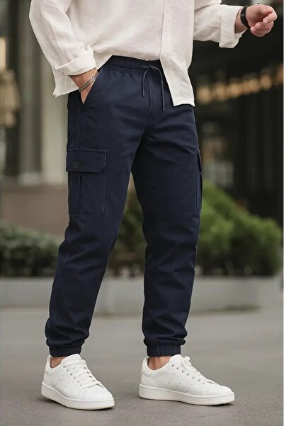 SERAZAT Штани з кишенями для вантажу Бавовняні еластичні штани з гумкою на штанинах Cargo Pants