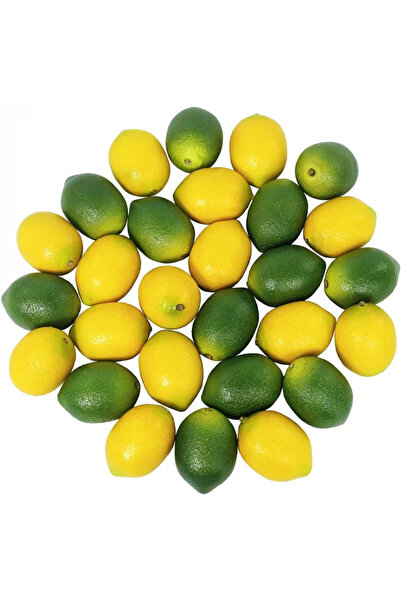 Artificiale Rolio Set de 24 Lămâi Artificiale - Verzi și Galbene, Set Mixt pentru Decor, Dimensiuni Realiste 7 cm