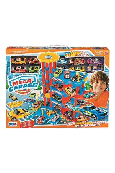 RS Toys Garage with car tracks, 3 floors, 10 multi-colored models included