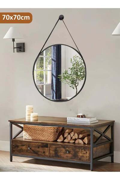 Taimi مرآة أنيقة بتصميم 70 سم، إطار معدني أسود، مناسبة للمكياج، غرفة الملابس،...