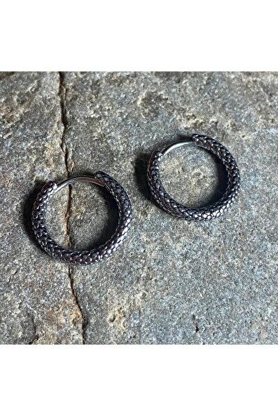 Viking Dragon Skin Design Threadable 316L Stainless Steel Non-Tarnish Earrings Pair