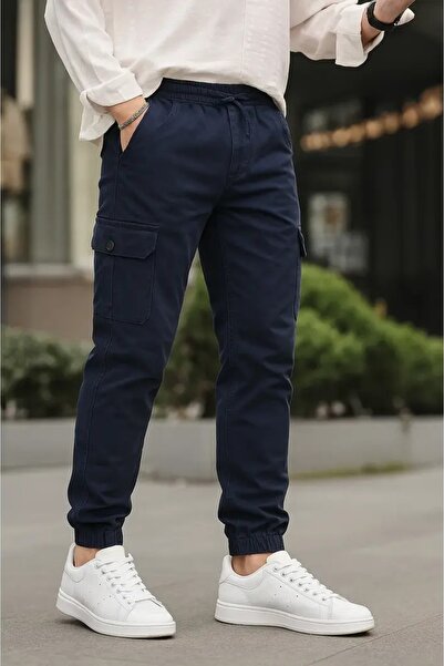 SERAZAT Штани з кишенями для вантажу Бавовняні еластичні штани з гумкою на штанинах Cargo Pants