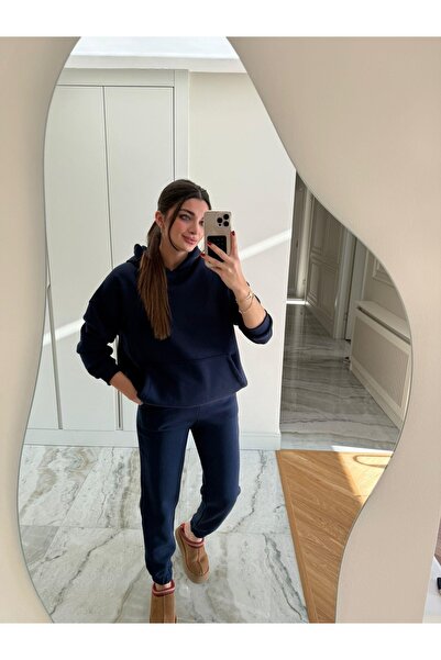 BayBayan SET DE Trening pentru Femei, cu Hanorac Supradimensionat și Glugă