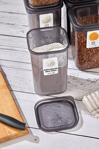 Buclee 4 Pieces 8 Compartments Food Storage Container Set (2X1100 ml 2X1700 ml) Kitchen Organizer