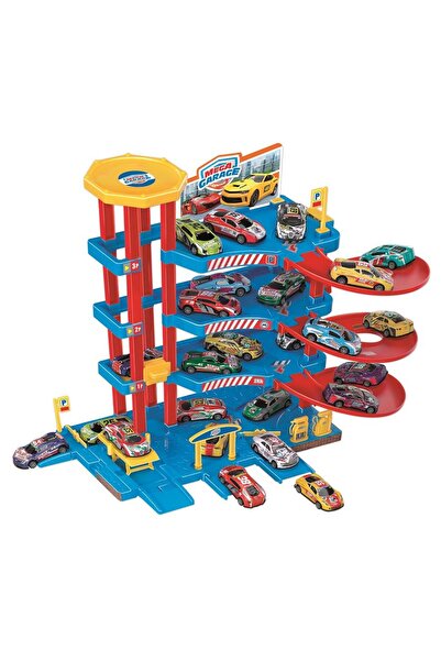 RS Toys Garage with car tracks, 3 floors, 10 multi-colored models included