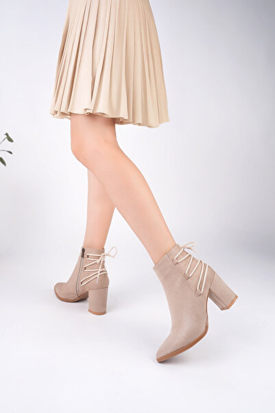 Madam Tarz Μπότες με χοντρό τακούνι Greta με δεμένο πίσω μέρος