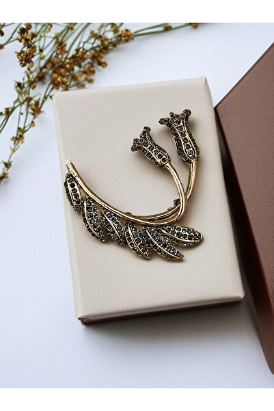 FAYRA ACCESSORIES Çift Lale Figürlü Broş