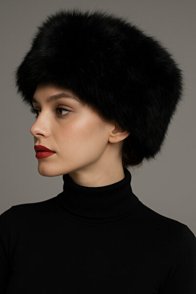 CosmoOutlet Women's Black Color Winter Faux Fur Plush Russian Ushanka Hat