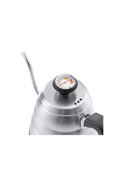 Grossberg Coffee إبريق تقطير للباريستا مع غطاء ومقياس حرارة - الإصدار الثالث معدات تحضير القهوة بالفلتر من نيسيل، سعة 1200 مل، من الفولاذ