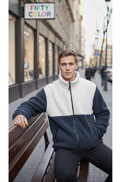 Fifty Color Преміум-якість, кольорові блоки, на блискавці, з високим коміром, шерпа, поляр, плюшева куртка