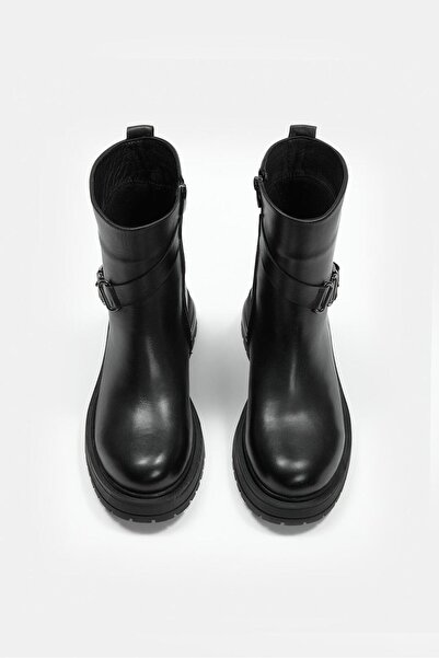 NILUFARR Γυναικείες μπότες Raina Μαύρες από γνήσιο δέρμα