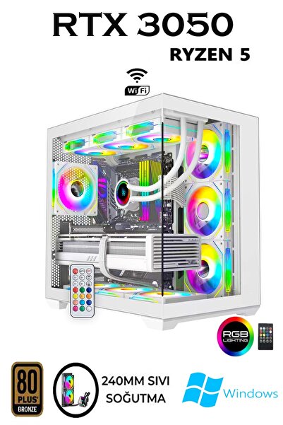 Apphirex REBİTRH W80 Ryzen 5 5500 | 32GB RAM | 1TB M2 SSD | RTX3050 | Sıvı So...