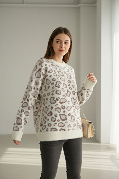 ENDAMIM Leopard pattern soft sweater