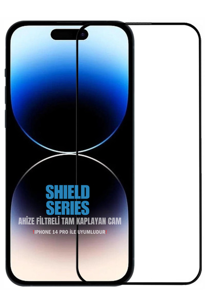 Evax (Shield Tam) iPhone 14 Pro ile Uyumlu 6D Tam 9H Temperli ESD Anti-Statik...