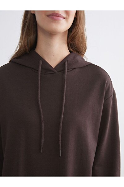 LC Waikiki LCW Modest Kapüşonlu Sweat Elbise
