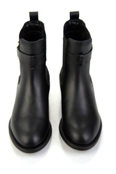 Bambi Siyah Hakiki Deri Kadın Bot & Bootie K02724400103