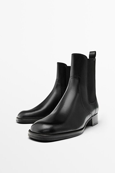 Massimo Dutti Düz deri bilekte bot