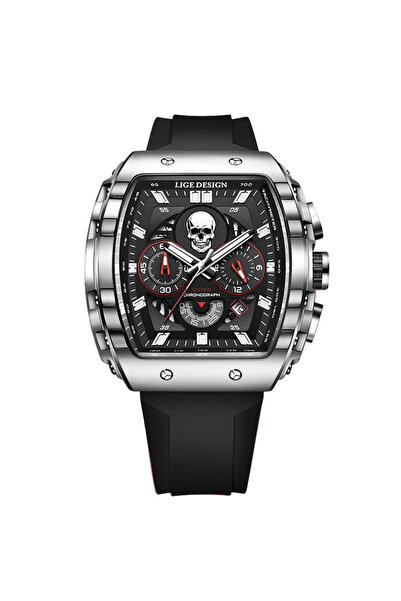 Lige Men's Wristwatch Skull Skeleton Casual Style Chronograph Military Sport ...