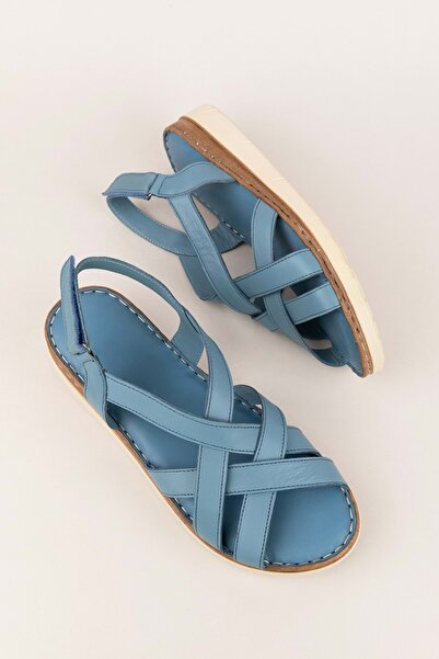 Gondol Γνήσιο δέρμα άνετα καθημερινά σανδάλια asy.712 Μπλε