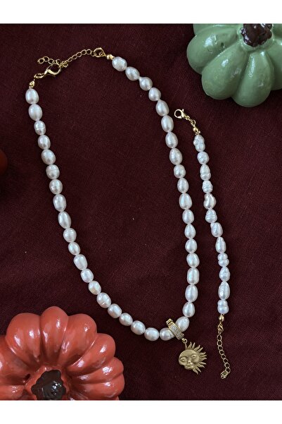 Butik طقم قلادة وسوار من اللؤلؤ من سون شارم