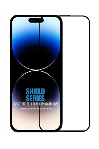 Evax (Shield Tam) iPhone 15 Plus ile Uyumlu 6D Tam 9H Temperli ESD Anti-Stati...