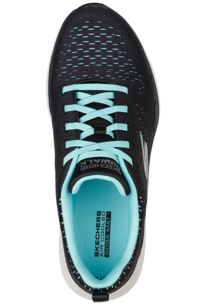 SKECHERS Women's Go Walk 6 Breathable Sneakers - Black/Blue, EU 35, Ultra Go Sole, Mesh Comfort