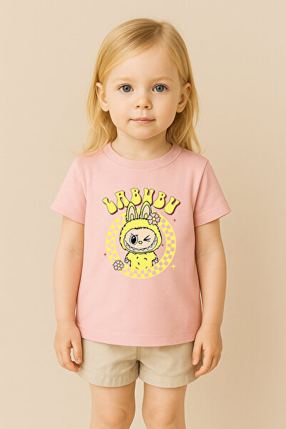 SVART WEAR تي شيرت مطبوع بنمط لابوبو للأطفال والكبار بتصميم مزدوج