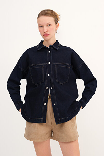 Addax Snap Fastener Denim Jacket C1050