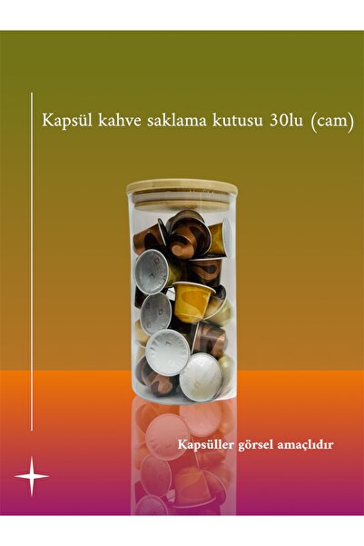 MegaShop Kapsül Kahve Saklama Kutusu 30lu Cam