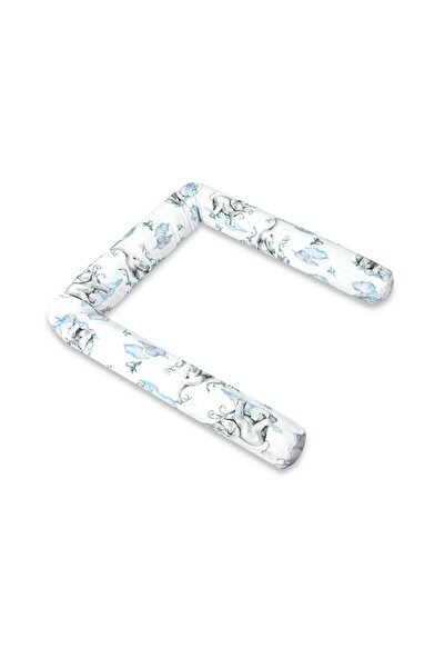 Qmini Обиколник за детско креватче, Qmini, дължина 180 см, памук, слончета в ...