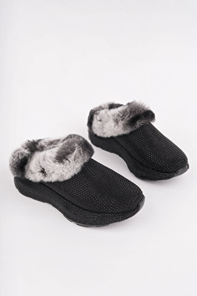 Madam Tarz Ljn-092 Feather Detailed Stone Slippers