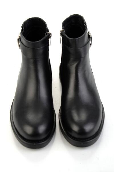 Bambi Siyah Siyah Hakiki Deri Kadın Bot & Bootie K02028013503