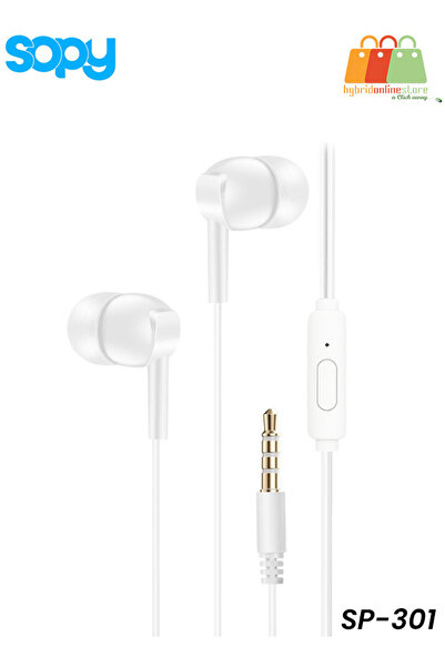 sopy سماعات أذن شبه داخلية SP-301 ستيريو هاي فاي فائقة الجهير مع ميكروفون