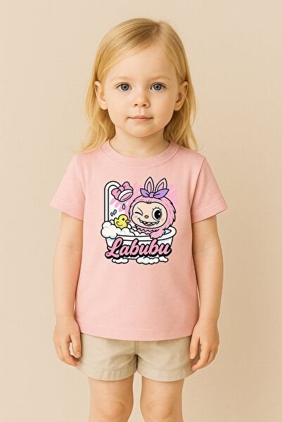 SVART WEAR تي شيرت مطبوع بنمط لابوبو للأطفال والكبار بتصميم مزدوج