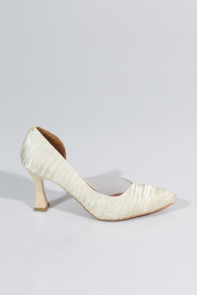 DGN 0653 Pantofi de damă cu vârf ascuțit, decoltat, transparenți cu toc lung