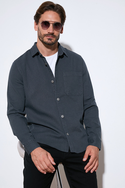Buratti Cotton Single Pocket Regular Fit Shirt Men's Shirt Cf25W129140