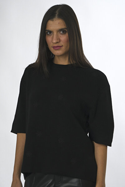 ABBRA Pulover de tricotat cu mânecă scurtă pentru femei