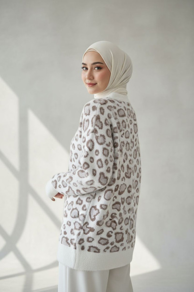 ENDAMIM PULOVER MOALE CU MODELE DE LEOPARD