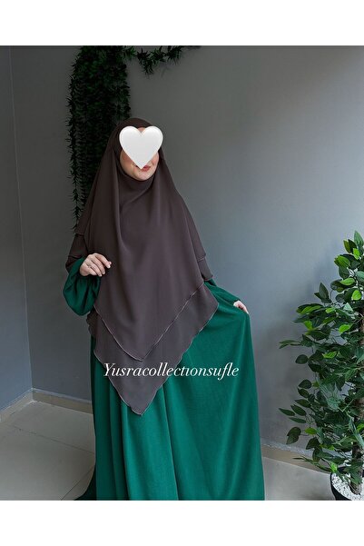 Yüsra Collection Συνδυασμός φορέματος και μακρύ σουφλέ Ayrobin 2 τεμαχίων