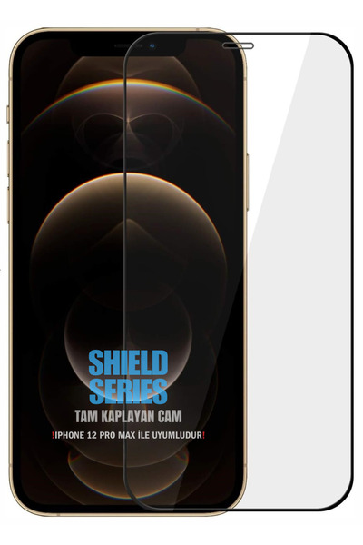 Evax (Shield Tam) iPhone 12 Pro Max ile Uyumlu 6D Tam 9H Temperli ESD Anti-St...