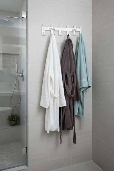 Grandmix Modern Metal Tasarım 5'li Mrs. & Mr. Duvar Askılığı 44x10x4 cm