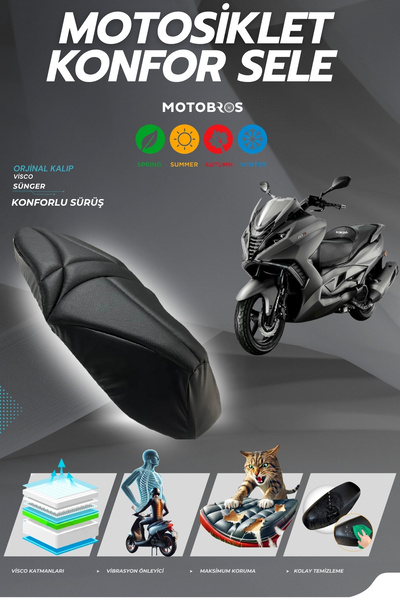 Motobros غطاء مقعد دراجة نارية أورورا جي تي 125 كونفور، غطاء مقعد من الإسفنج ...