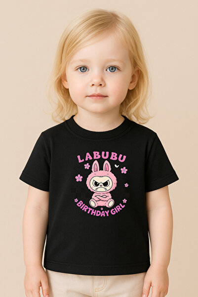 SVART WEAR تي شيرت مطبوع بنمط لابوبو للأطفال والكبار بتصميم مزدوج