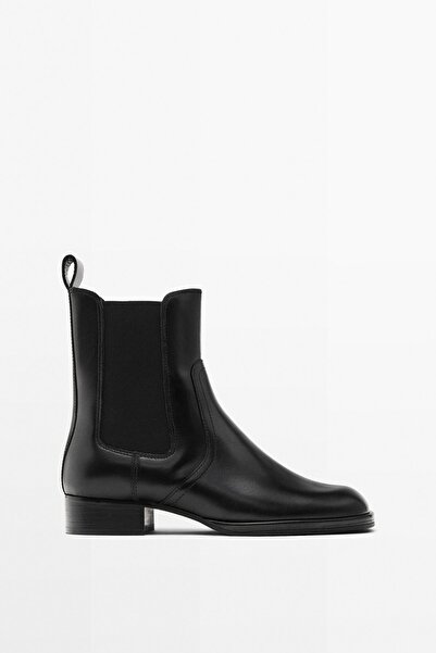 Massimo Dutti Düz deri bilekte bot