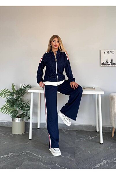 Bella Belluci طقم علوي وسفلي من قماش مودال مرصع بالأحجار