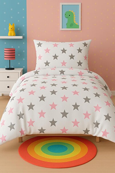 rabiatekstil Single Children's Room Starry Duvet Cover Set (Without Sheets)